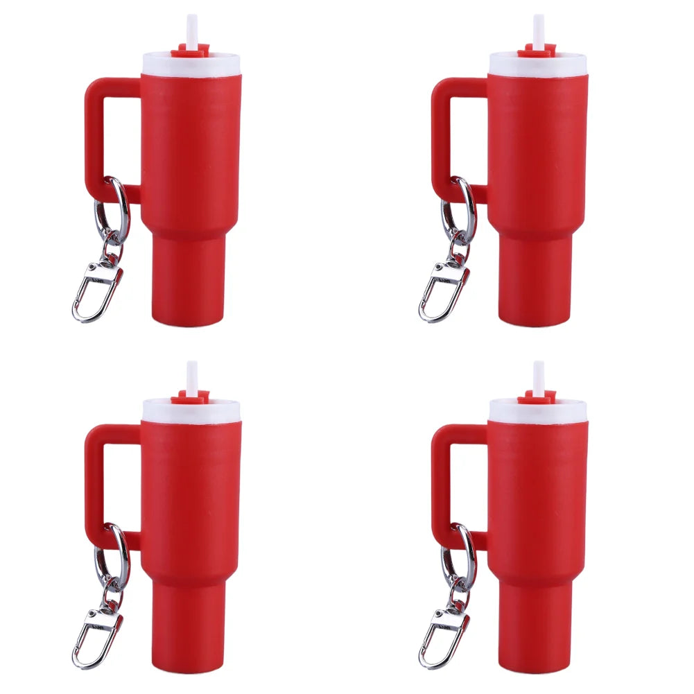 6-1pcs Creative Mini Cup Keychain Pendant Chapstick Holder Fun Key Ring Handbag Charms Key Ring for Backpack Tumbler Accessories