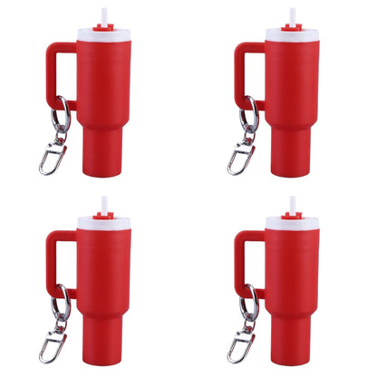 6-1pcs Creative Mini Cup Keychain Pendant Chapstick Holder Fun Key Ring Handbag Charms Key Ring for Backpack Tumbler Accessories