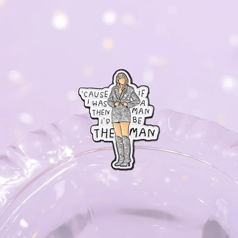 Famous Pop Singer Star Enamel Pin Creative Music Peripheral Brooch Metal Lapel Backpack Badge Swift Fan Jewelry Gift For Friends