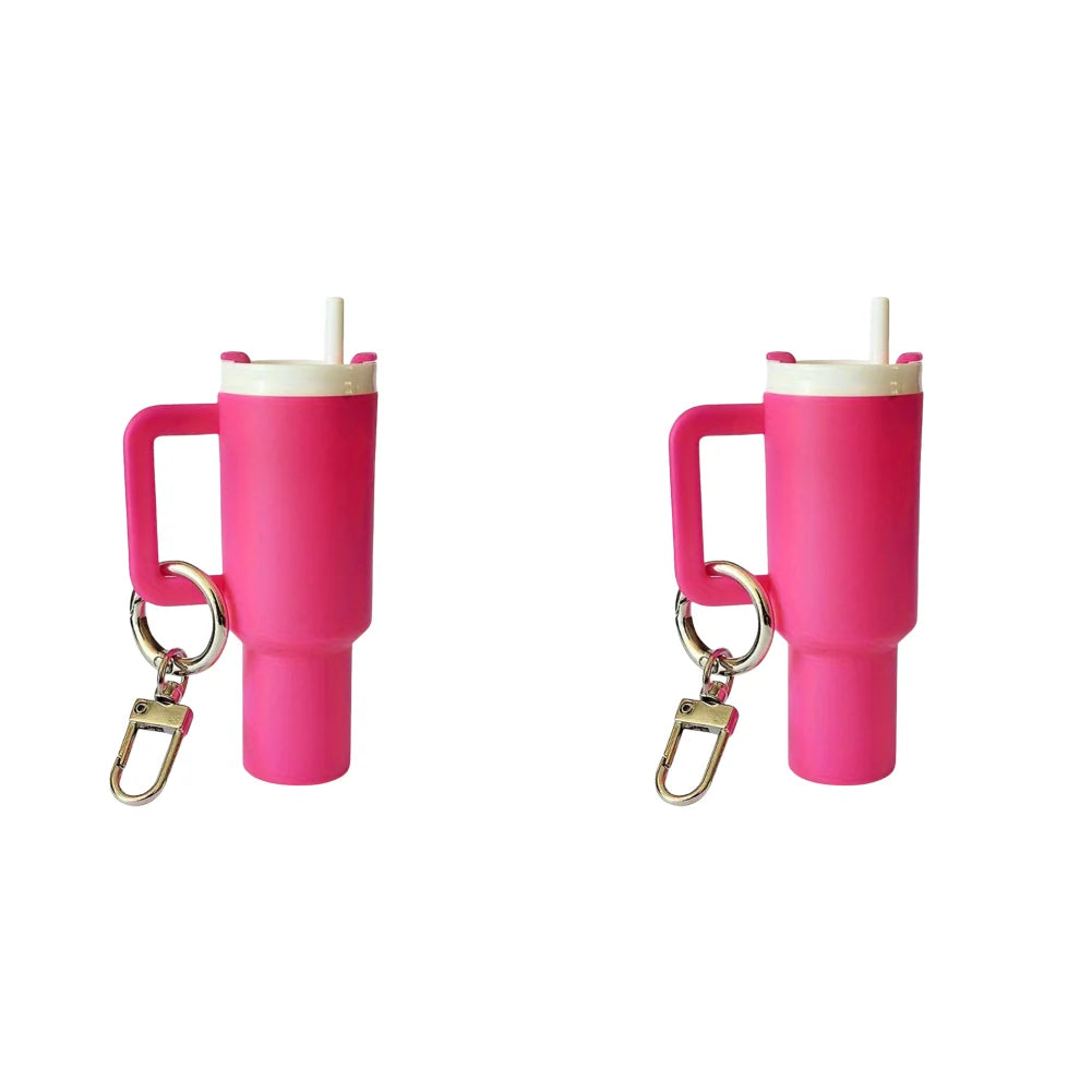 6-1pcs Creative Mini Cup Keychain Pendant Chapstick Holder Fun Key Ring Handbag Charms Key Ring for Backpack Tumbler Accessories