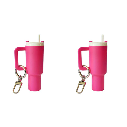 6-1pcs Creative Mini Cup Keychain Pendant Chapstick Holder Fun Key Ring Handbag Charms Key Ring for Backpack Tumbler Accessories