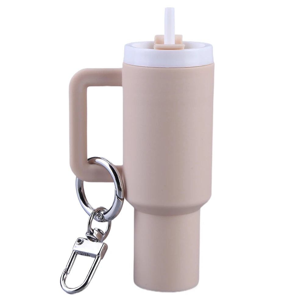 6-1pcs Creative Mini Cup Keychain Pendant Chapstick Holder Fun Key Ring Handbag Charms Key Ring for Backpack Tumbler Accessories