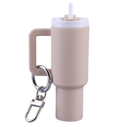 6-1pcs Creative Mini Cup Keychain Pendant Chapstick Holder Fun Key Ring Handbag Charms Key Ring for Backpack Tumbler Accessories