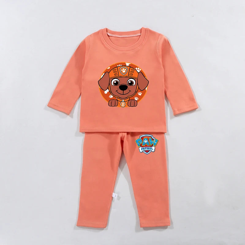PAW Patrols Kids Anime Cute Pajamas Children Long Sleeve Pyjamas Autumn Winter Warm Loungewear Boy Girl Cartoon Casual Home Wear