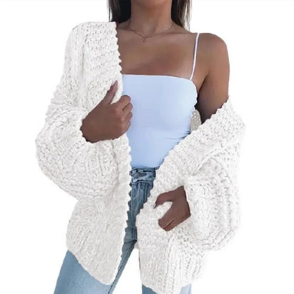 ALLUKASA  Autumn Winter Cardigan Women Sweaters New Cardigan Batwing Long-sleeved Plush Loose Outside Knit Sweater Women Fashion