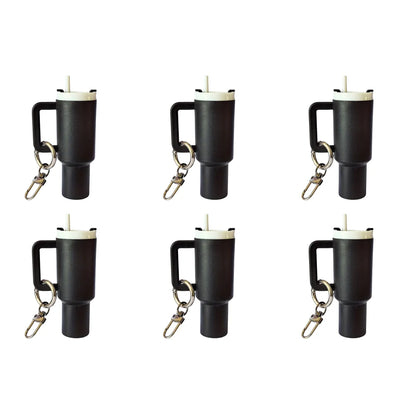 6-1pcs Creative Mini Cup Keychain Pendant Chapstick Holder Fun Key Ring Handbag Charms Key Ring for Backpack Tumbler Accessories