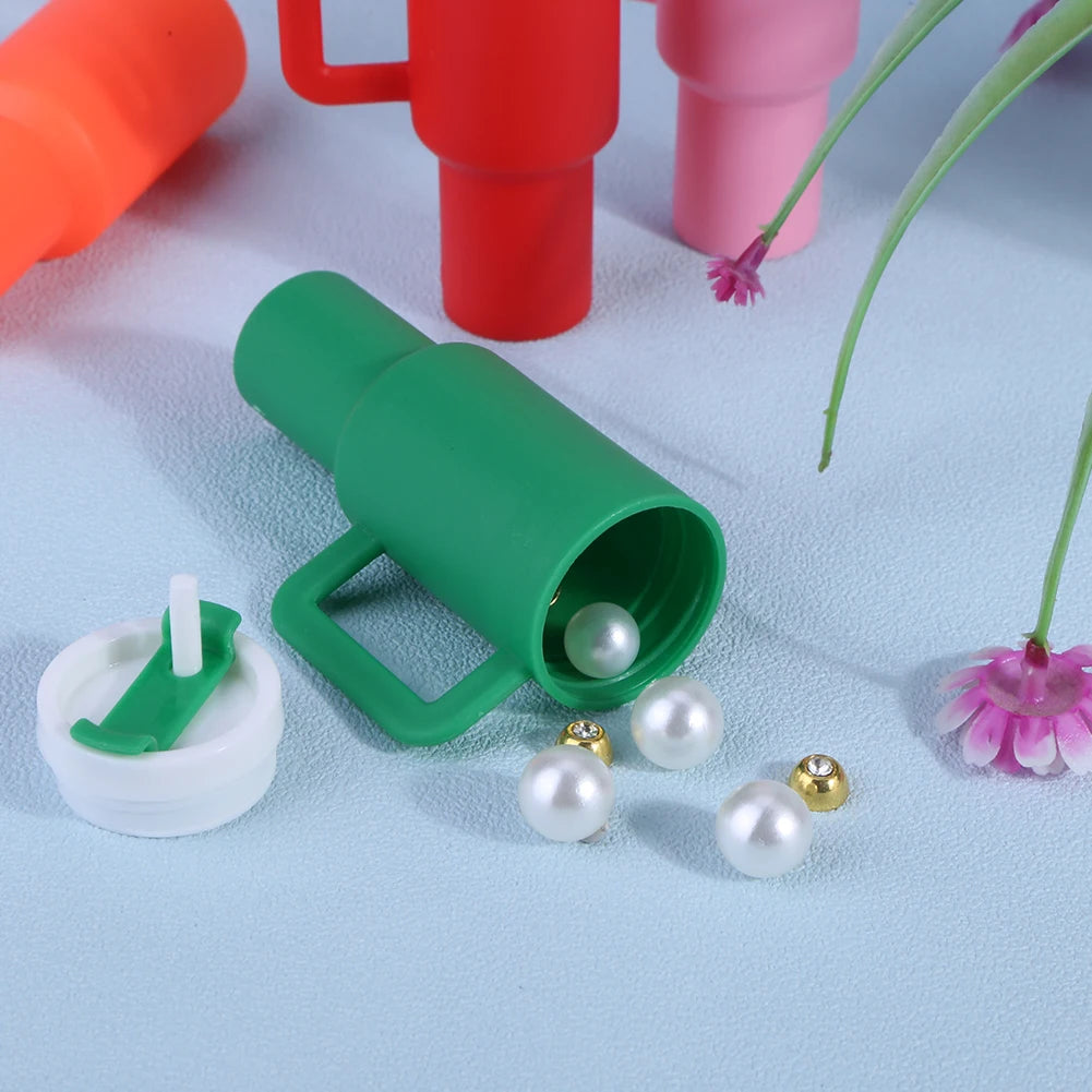 6-1pcs Creative Mini Cup Keychain Pendant Chapstick Holder Fun Key Ring Handbag Charms Key Ring for Backpack Tumbler Accessories