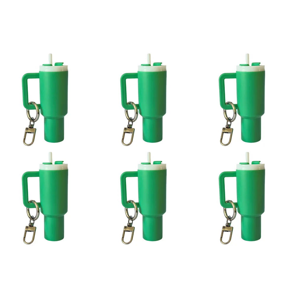 6-1pcs Creative Mini Cup Keychain Pendant Chapstick Holder Fun Key Ring Handbag Charms Key Ring for Backpack Tumbler Accessories