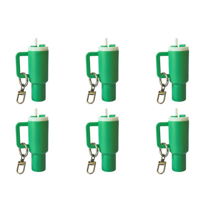 6-1pcs Creative Mini Cup Keychain Pendant Chapstick Holder Fun Key Ring Handbag Charms Key Ring for Backpack Tumbler Accessories