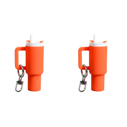 6-1pcs Creative Mini Cup Keychain Pendant Chapstick Holder Fun Key Ring Handbag Charms Key Ring for Backpack Tumbler Accessories