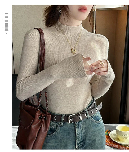 New Autumn Winter Long Sleeve Knit Sweater Women Pullovers Black White Knitted Sweater Women Tops Sweaters Sueters De Mujer MZ54