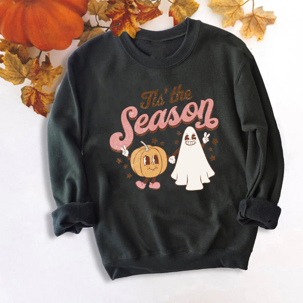 Fall Coffee Shirt Cute Fall Sweatshirt Halloween Pumpkin Spice Shirt Womens Fall Sweater Tis The Season Halloween Party Tee