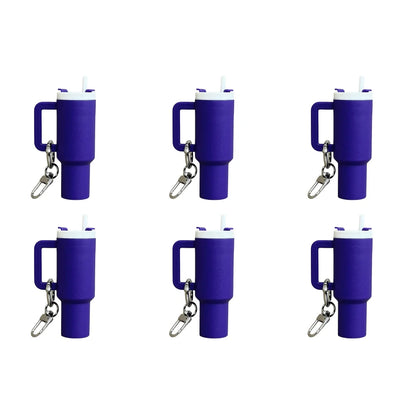 6-1pcs Creative Mini Cup Keychain Pendant Chapstick Holder Fun Key Ring Handbag Charms Key Ring for Backpack Tumbler Accessories