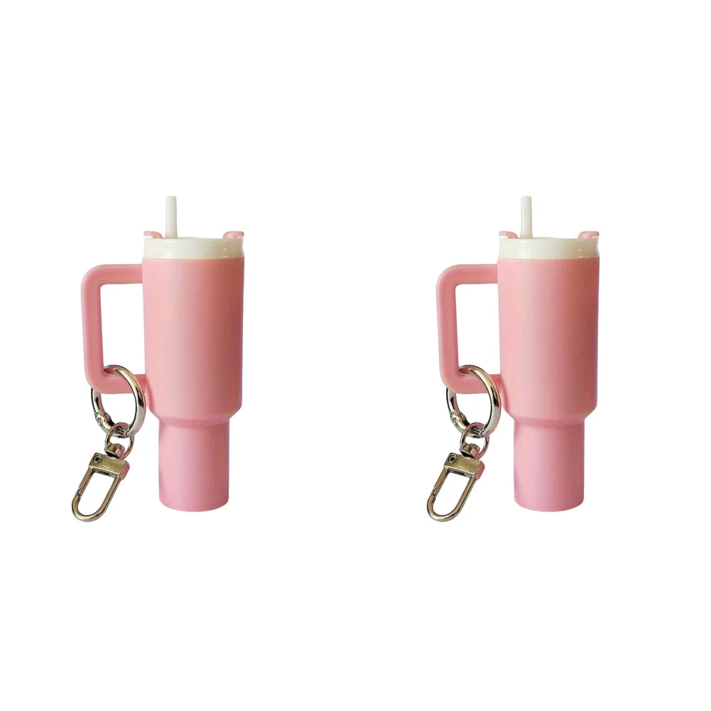 6-1pcs Creative Mini Cup Keychain Pendant Chapstick Holder Fun Key Ring Handbag Charms Key Ring for Backpack Tumbler Accessories