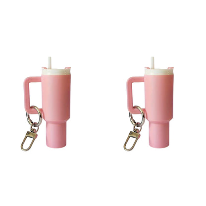 6-1pcs Creative Mini Cup Keychain Pendant Chapstick Holder Fun Key Ring Handbag Charms Key Ring for Backpack Tumbler Accessories