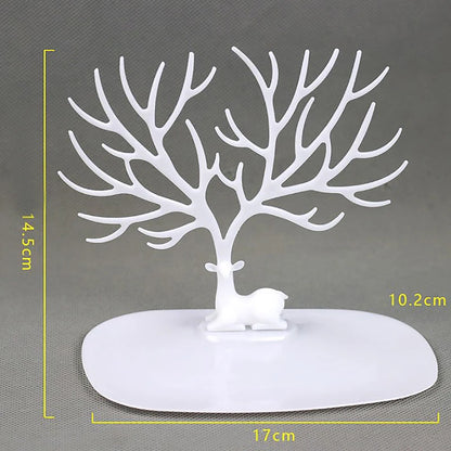 Little Deer Shape Earrings Necklace Ring Pendant Bracelet Jewelry Display Stand Tray Tree Storage Racks Organizer Holder