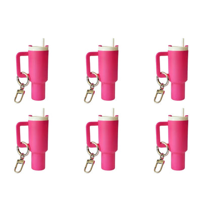 6-1pcs Creative Mini Cup Keychain Pendant Chapstick Holder Fun Key Ring Handbag Charms Key Ring for Backpack Tumbler Accessories