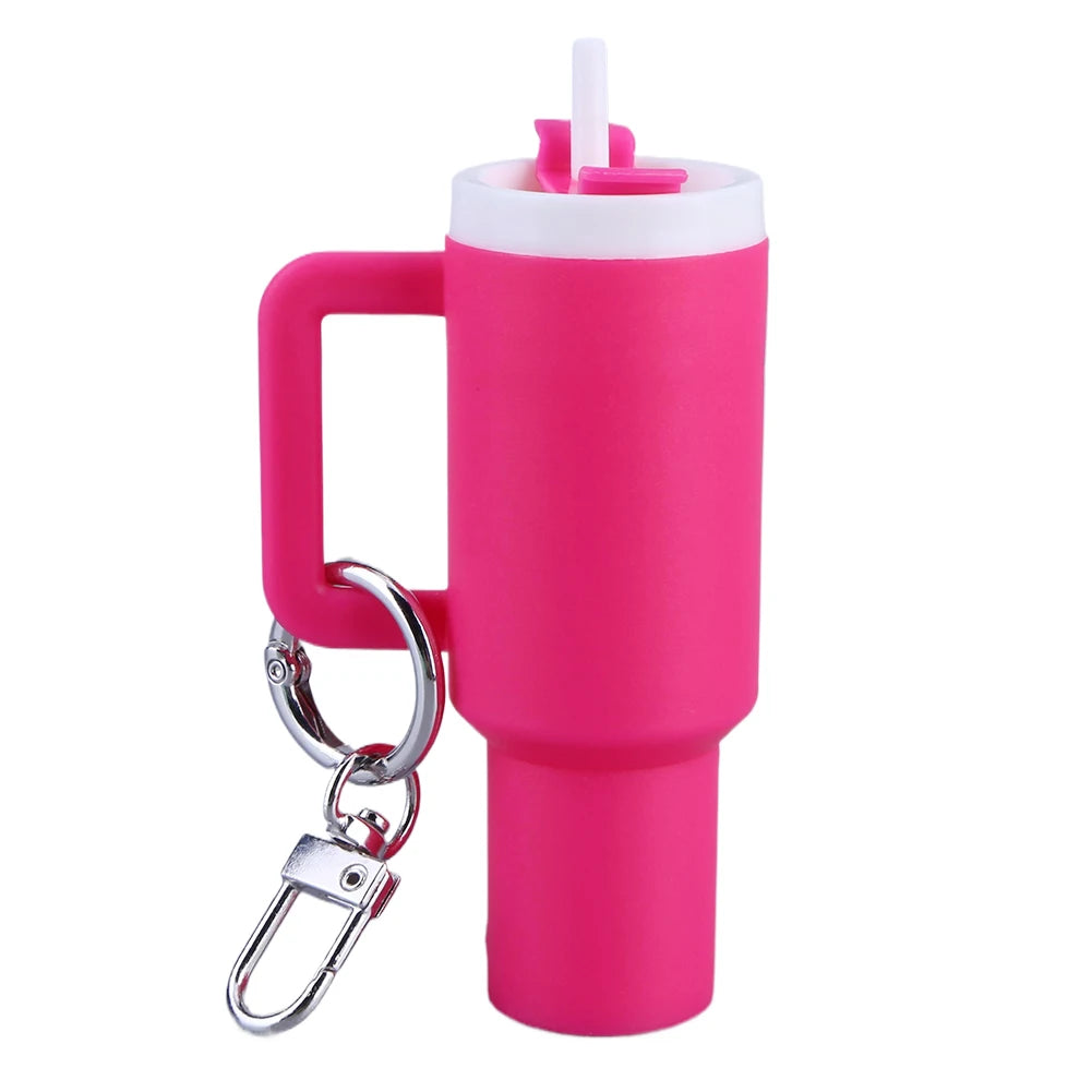 6-1pcs Creative Mini Cup Keychain Pendant Chapstick Holder Fun Key Ring Handbag Charms Key Ring for Backpack Tumbler Accessories