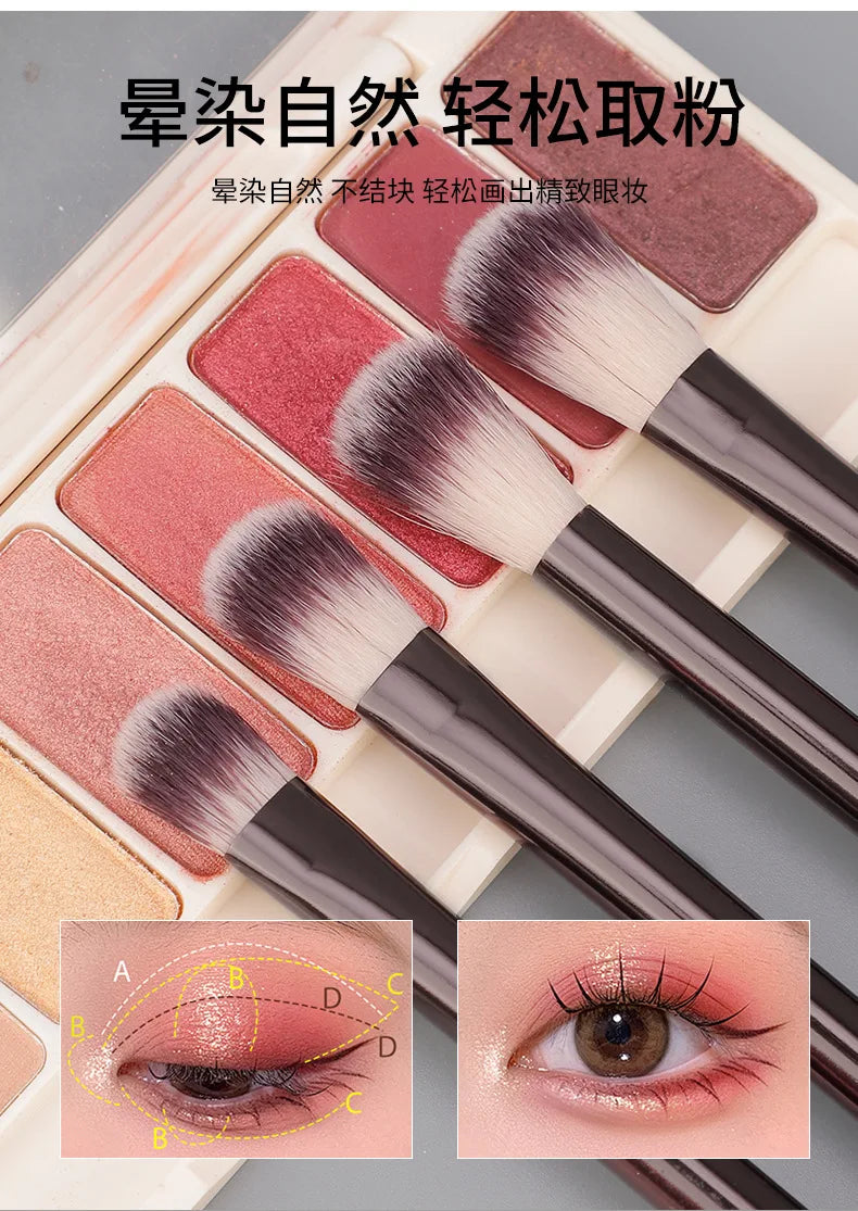 13SupportRTLong Tube Makeup Brush Set Soft Bristles Loose Powder Blush Highlight Contour Brush Eyeshadow Brush