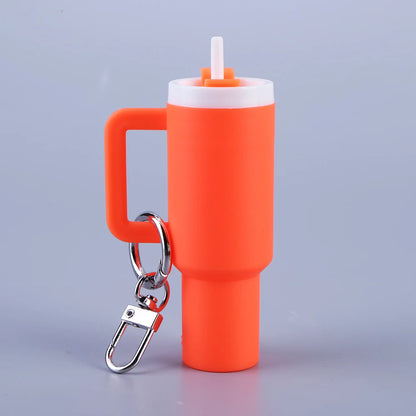 6-1pcs Creative Mini Cup Keychain Pendant Chapstick Holder Fun Key Ring Handbag Charms Key Ring for Backpack Tumbler Accessories