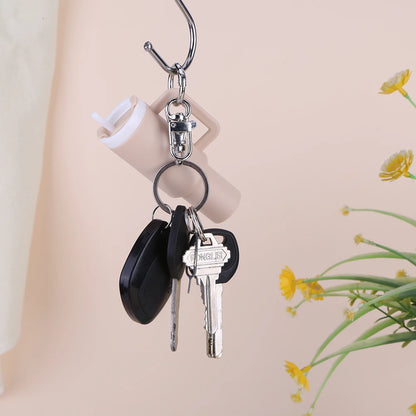 6-1pcs Creative Mini Cup Keychain Pendant Chapstick Holder Fun Key Ring Handbag Charms Key Ring for Backpack Tumbler Accessories