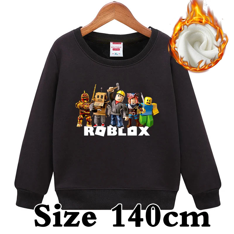Roblox Tops Sweaters Children Baby Long Sleeve Christmas Clothes Boy Girl Sweatshirt Kid Clothing Fall Hood Sweat Shirts Clothes