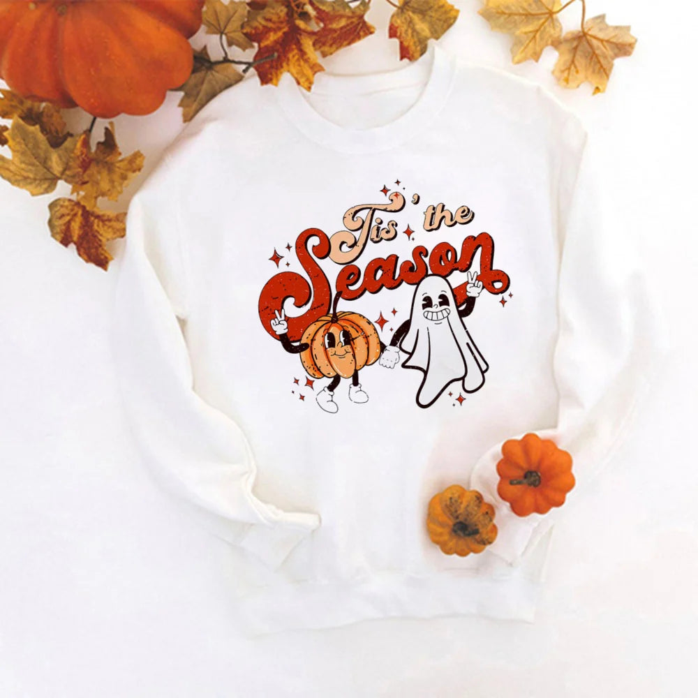 Fall Coffee Shirt Cute Fall Sweatshirt Halloween Pumpkin Spice Shirt Womens Fall Sweater Tis The Season Halloween Party Tee