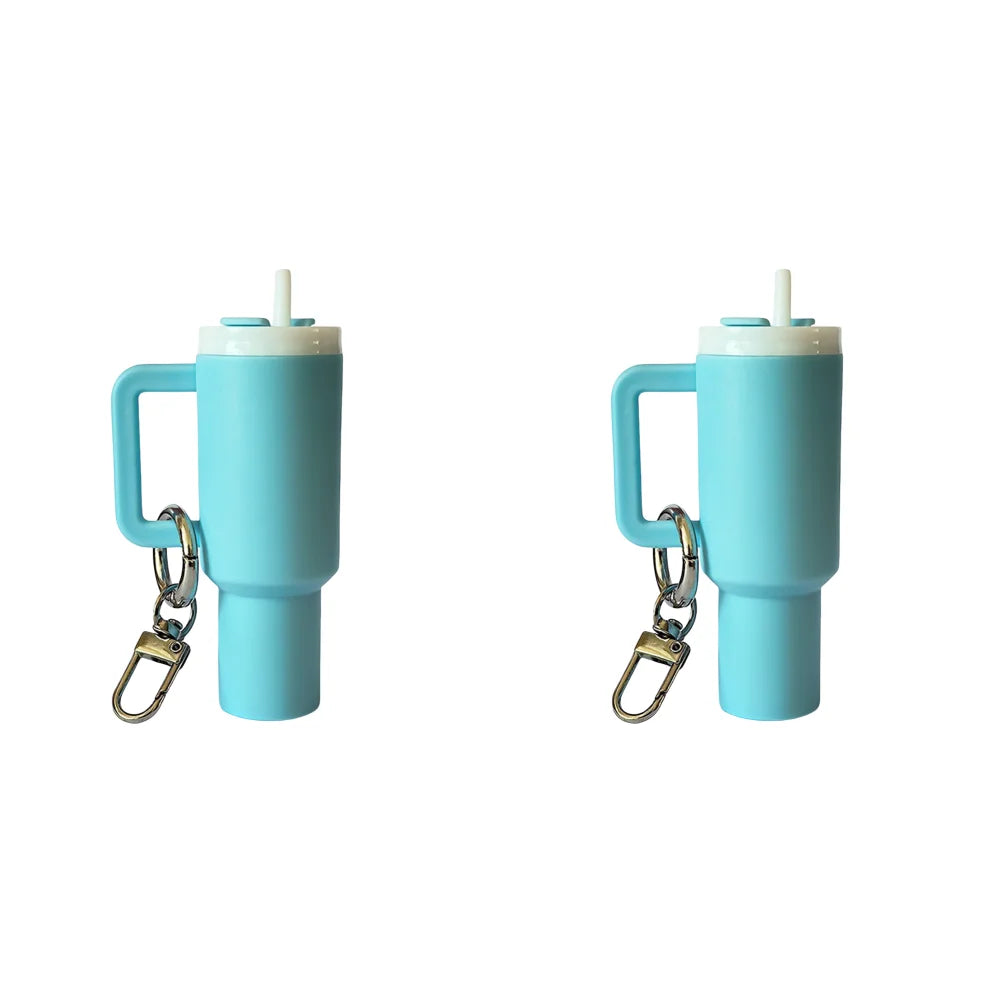 6-1pcs Creative Mini Cup Keychain Pendant Chapstick Holder Fun Key Ring Handbag Charms Key Ring for Backpack Tumbler Accessories